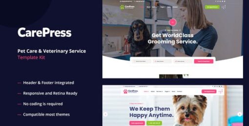 CarePress – Pet Care & Veterinary Elementor Template Kit