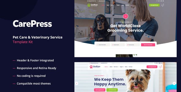 CarePress – Pet Care & Veterinary Elementor Template Kit CarePress – Pet Care & Veterinary Elementor Template Kit