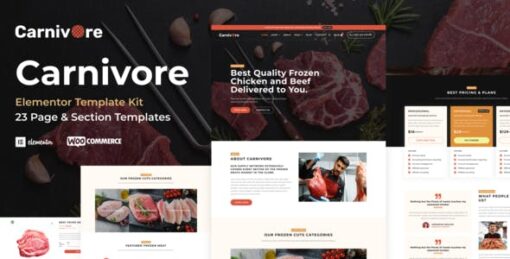 Carnivore – Meat Shop & Butchery Elementor Pro Template Kit