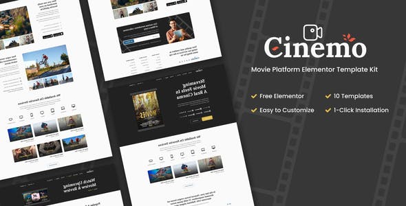 Cinemo – Video Streaming Website Elementor Template Kit Cinemo – Video Streaming Website Elementor Template Kit