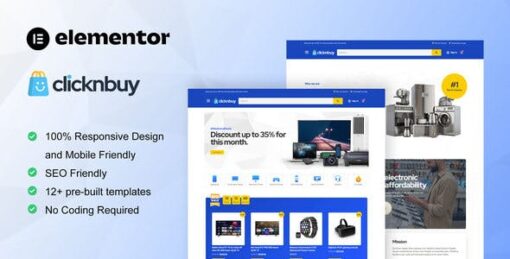 Clicknbuy – Woocommerce Electronic Store Elementor Template Kit