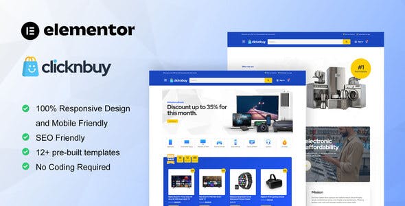 Clicknbuy – Woocommerce Electronic Store Elementor Template Kit Clicknbuy – Woocommerce Electronic Store Elementor Template Kit