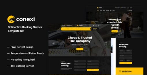 Conexi – Online Taxi Booking Service Template Kit