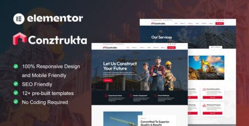 Conztrukta – Construction Service Elementor Template Kit