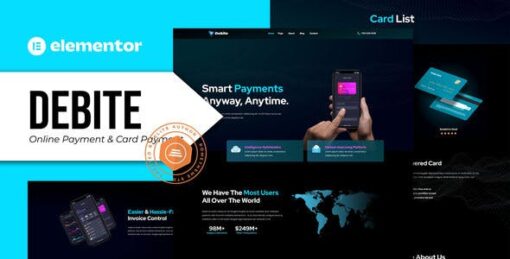 Debite – Card Payment & Online Payment Elementor Template Kit