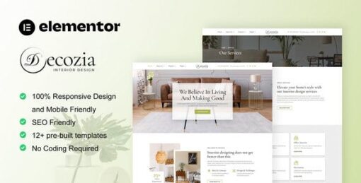 Decozia – Interior Design Service Elementor Template Kit