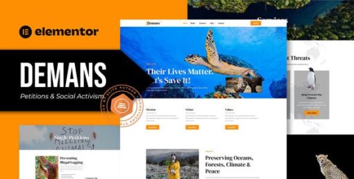 Demans – Petitions & Social Activism Elementor Pro Template Kit