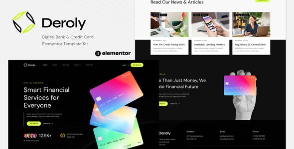 Deroly – Digital Bank & Credit Card Elementor Template Kit Deroly – Digital Bank & Credit Card Elementor Template Kit