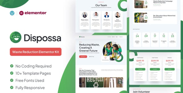 Dispossa – Waste Reduction Elementor Pro Template Kit Dispossa – Waste Reduction Elementor Pro Template Kit