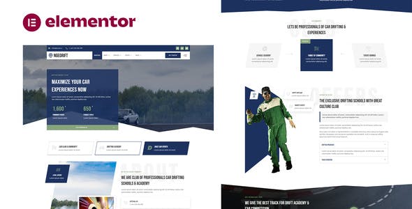 Drifting School Academy & Car Club Elementor Template Kit Drifting School Academy & Car Club Elementor Template Kit