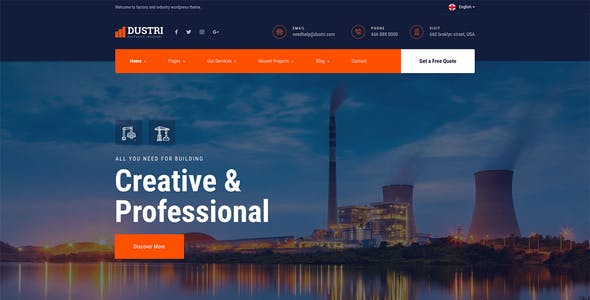 Dustri – Factory & Industrial Elementor Template Kit Dustri – Factory & Industrial Elementor Template Kit