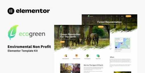 Ecogreen – Environmental Non Profit Elementor Template Kit