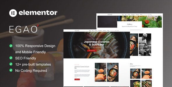 Egao – Japanese Restaurant & Sushi Bar Elementor Template Kit Egao – Japanese Restaurant & Sushi Bar Elementor Template Kit