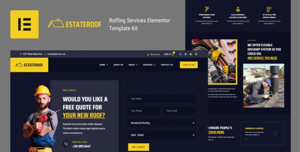EstateRoof – Roofing Services Elementor Template Kit EstateRoof – Roofing Services Elementor Template Kit