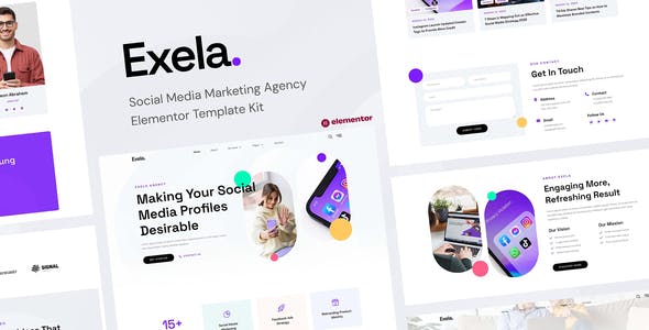 Exela – Social Media Marketing Agency Elementor Template Kit Exela – Social Media Marketing Agency Elementor Template Kit