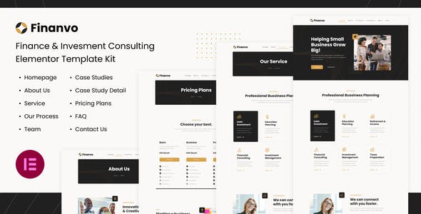 Finanvo | Finance & Investment Consulting Elementor Template Kit Finanvo | Finance & Investment Consulting Elementor Template Kit