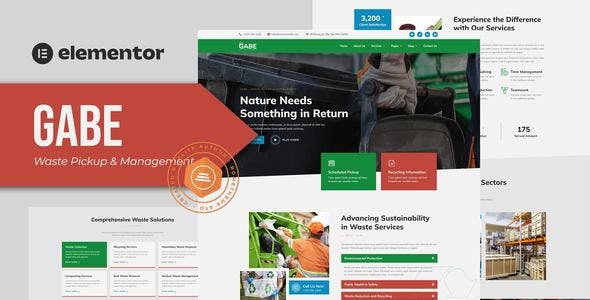 Gabe – Waste Pickup & Management Elementor Template Kit Gabe – Waste Pickup & Management Elementor Template Kit