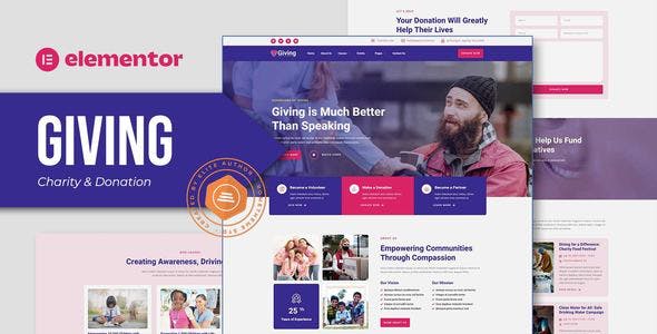 Giving – Charity & Donation Elementor Template Kit Giving – Charity & Donation Elementor Template Kit