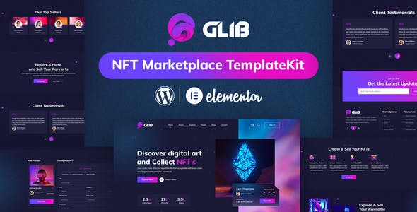 Glib | NFT Marketplace Elementor Pro Template Kit Glib | NFT Marketplace Elementor Pro Template Kit
