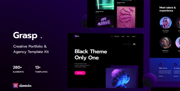 Grasp – Creative Portfolio & Agency Elementor Template Kit Grasp – Creative Portfolio & Agency Elementor Template Kit