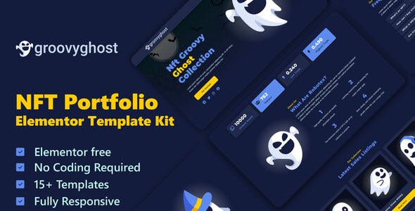 Groovy Ghost – NFT Portfolio Elementor Template Kit Groovy Ghost – NFT Portfolio Elementor Template Kit