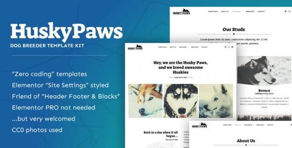 HuskyPaws – Dog Breeder Elementor Template Kit HuskyPaws – Dog Breeder Elementor Template Kit