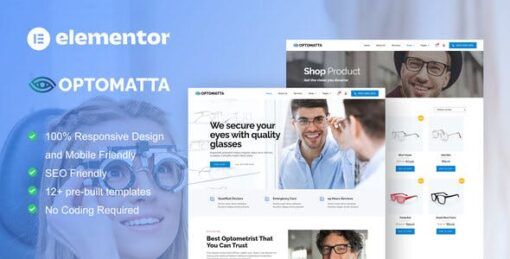 Optomatta – Optician & Optical Store Elementor Pro Template Kit