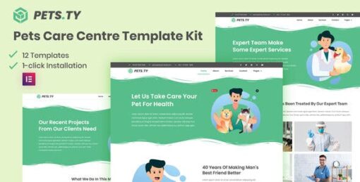 Pets.Ty – Pets Care Clinic Elementor Template Kit