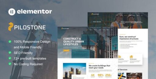 Pilostone – Construction & Building Service Elementor Template Kit