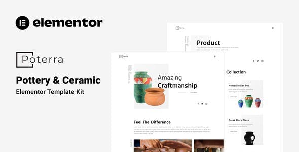 Poterra – Pottery & Ceramic Elementor Template Kit Poterra – Pottery & Ceramic Elementor Template Kit