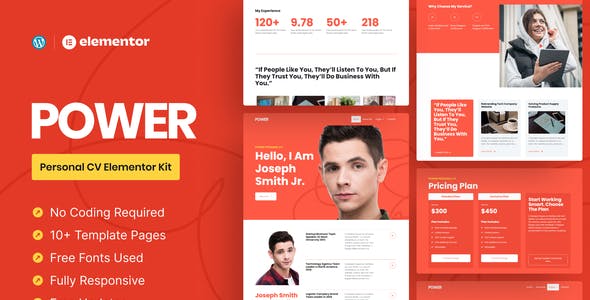 Power – Personal CV Elementor Pro Template Kit Power – Personal CV Elementor Pro Template Kit