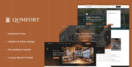 Qomfort – Hotel Booking Elementor Template Kit
