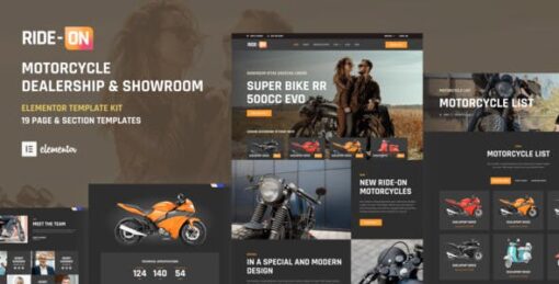 Ride ON – Motorcycle Dealership WordPress Elementor Template Kit