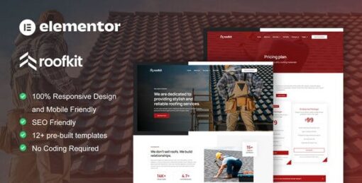 RoofKit – Roofing Services Elementor Pro Template Kit