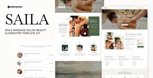 Saila – Spa & Massage Salon Beauty Elementor Template Kit