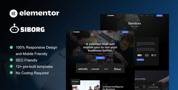 Siborg – Robotics & Technology Elementor Template Kit Siborg – Robotics & Technology Elementor Template Kit