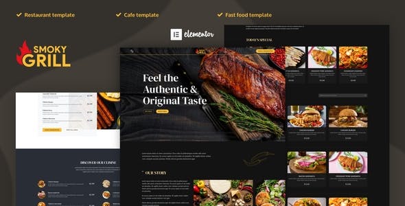 Smoky Grill – Restaurant & Cafe Elementor Pro Template Kit Smoky Grill – Restaurant & Cafe Elementor Pro Template Kit