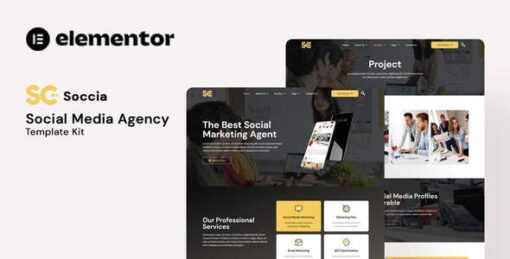 Soccia – Social Media Agency Elementor Template Kit