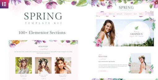 Spring Watercolor and Floral Template Kit