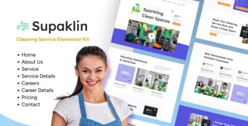 Supklin – Cleaning Service Business Elementor Template Kit