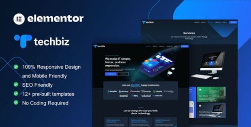 TechBiz – Tech Company Elementor Pro Template Kit