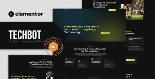 Techbot – Artificial Intelligence & Technology Services Elementor Template Kit