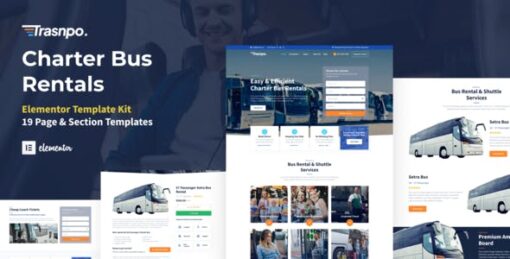 Transpo – Charter Bus Rental Company WordPress Elementor Template Kit
