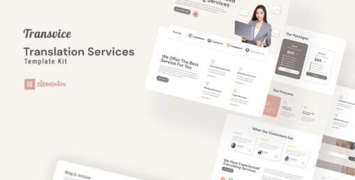 Transvice – Translation Website Elementor Template Kit