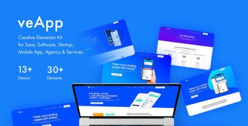 veApp – Mobile App & Startup Elementor Template Kit