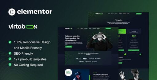 VirtaBox – Virtual Reality Services Elementor Template Kit