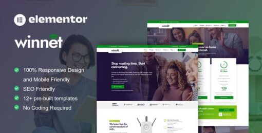 WinNet – Broadband & Internet Service Provider Elementor Template Kit