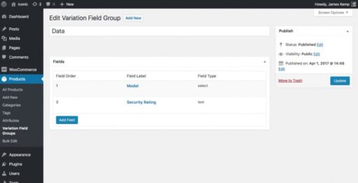 WooCommerce Custom Fields for Variations by Iconic