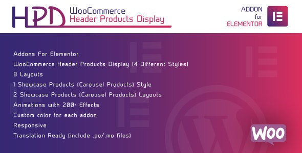 WooCommerce Header Products Display for Elementor WooCommerce Header Products Display for Elementor