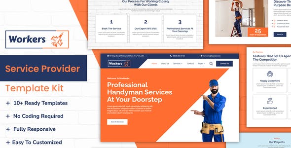 WorkersJet – Handyman & Repair Service Elementor Template Kit WorkersJet – Handyman & Repair Service Elementor Template Kit
